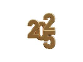 2025 New Year golden number, Extend Warm Wishes for a Happy New Year and Merry Christmas with this golden number design 3d rendering illustration vector