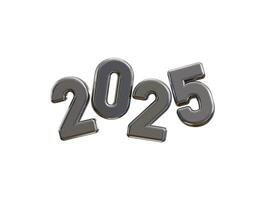 2025 New Year Silver number, Extend Warm Wishes for a Happy New Year and Merry Christmas with this silver number design 3d rendering illustration vector