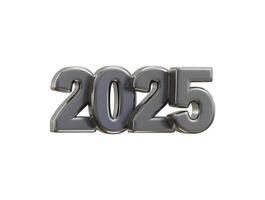 2025 New Year Silver number, Extend Warm Wishes for a Happy New Year and Merry Christmas with this silver number design 3d rendering illustration vector