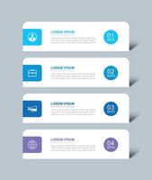 4 data infographics tab paper index template. Illustration business abstract background. vector