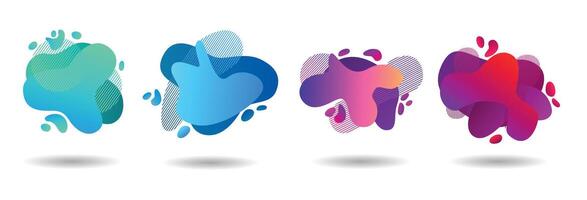 Fluid abstract on white background. Banners with flowing liquid shapes. vector