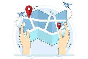 map concept. map UI elements. Geographical position and address. GPS location, bar and dashboard templates. web design for mobile apps with theme interface. flat illustration. vector