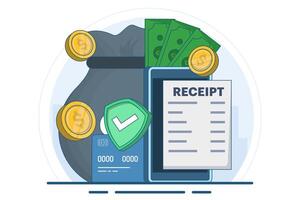 Concept of digital wallet and mobile payments, login to bank account, online banking, internet money, savings and finance, mobile banking. Flat illustration on background. vector