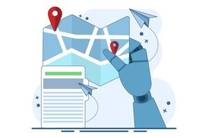 map concept. map UI elements. Geographical position and address. GPS location, bar and dashboard templates. web design for mobile apps with theme interface. flat illustration. vector