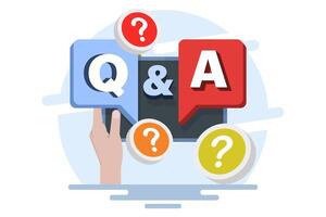 Question and Answer concept, FAQ. Question and Answer as a request for advice and support. explanation of customer feedback and information. questions and answers. vector