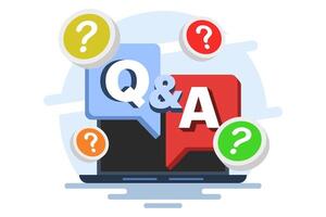 Question and Answer concept, FAQ. explanation of customer feedback and information. Question and Answer as a request for advice and support. questions and answers, flat illustration in the background. vector