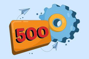 Error code concept 500 Internal Server Error. Equipment with Status Code 500. Server error with code 500, Something went wrong on the website hosting server, fix the problem on the website. vector