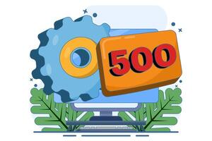 Error code concept 500 Internal Server Error. Equipment with Status Code 500. Server error with code 500, Something went wrong on the website hosting server, fix the problem on the website. vector