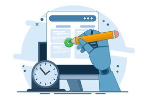 Schedule planning concept. Job tasks, checklist filling, schedule making. To-do list. Business and organization concept. Flat illustration on background. Flat illustration banner. vector