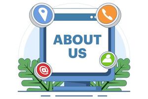 Concept About Us or Contact Us, Customer Service, Online Support, Help Desk, Customer support form, Follow Us, Internet Advertising, Flat marketing illustrations. vector