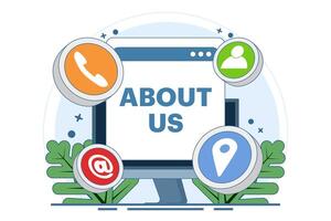 Concept About Us, Contact Us, Customer Service, Online Support, Help Desk, Customer support form, Follow Us, Internet Advertising, Flat marketing illustrations. vector