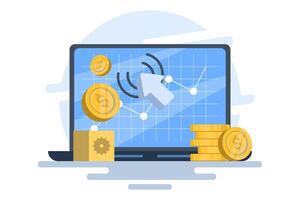 Pay per click concept, internet marketing, Cost per click, digital advertising investment on websites and social media, paid marketing strategies, CPC business growth, Advertising Materials. vector