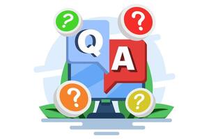 Question and Answer concept, FAQ. explanation of customer feedback and information. Question and Answer as a request for advice and support. questions and answers. vector