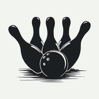 a black and white drawing of a bowling ball with vector