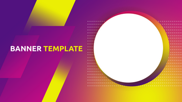 This modern banner template features a captivating gradient background in shades of purple, creating a striking visual appeal that draws the eye psd