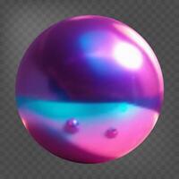3d ball with holographic mirror effect. Gradient shape. Fluid color. Neon shape in gradient colors vector