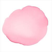 Pink watercolor round shape, stain, blob, circle. Hand drawn watercolor abstract element vector