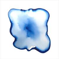 Blue watercolor shape, stain, blob. Hand drawn watercolor abstract splash with hard edges vector