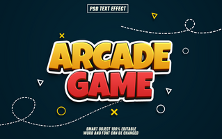 arcade game Editable 3D text Typography Template psd