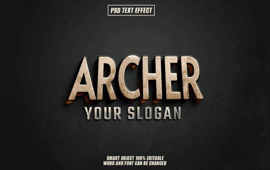 Bogenschütze editierbar 3d Text zum Typografie Projekte psd