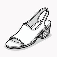 a drawing of a shoe with a line on the bottom. vector