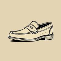 a drawing of a shoe with a strap around the bottom. vector