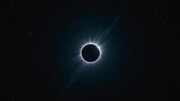The sun is seen in the sky during a total solar eclipse photo