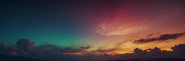 The aurora borealis over the ocean photo