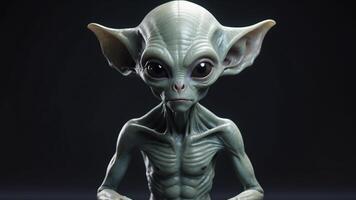 Close Up of an Alien Against a Dark Background photo
