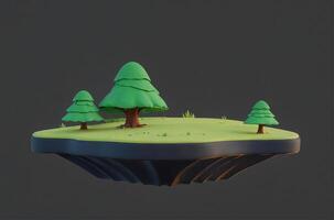 A small island with trees and grass photo