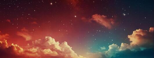 A colorful sky with stars and clouds photo
