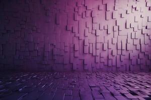 3d rendering of a purple wall with squares photo