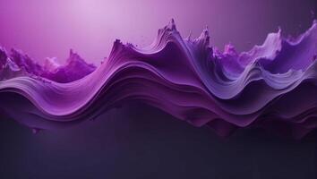 3d rendering of purple waves on a dark background photo