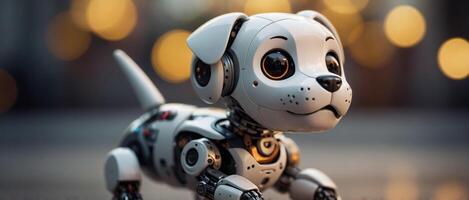 A robot dog with big eyes and a big nose photo