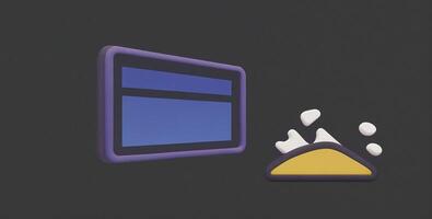 A computer screen with a mouse and a piece of food photo