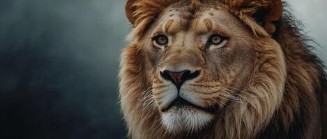 A lion is looking into the camera photo