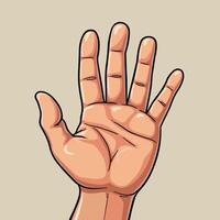 a drawing of a human hand with the word palm on it vector