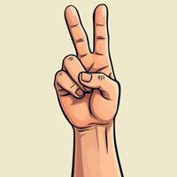 a drawing of a hand with the number 3 on it vector