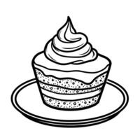 a cupcake with the number 3 on it vector