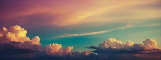 Clouds in the sky with a colorful sky photo