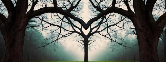 A heart shaped tree in the middle of a forest photo
