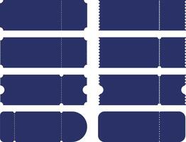 Set of blue ticket frame design in various style vector