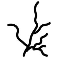 Hand drawn doodle seaweed. Isolated on white background. Leafless tree illustration design element symbol of drought vector