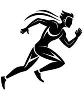 Power in Motion, Runner Stencil. vector