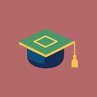 A graduation cap on a red background vector