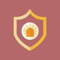 A shield with a sun on it vector