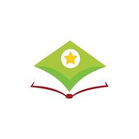 A green book with a star on it vector
