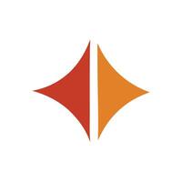 A logo with two orange and red stars vector