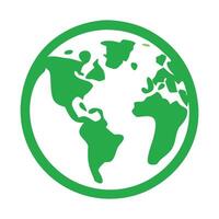 A green earth globe with a white background vector