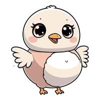 Smiling Chibi Bird with small wings vector